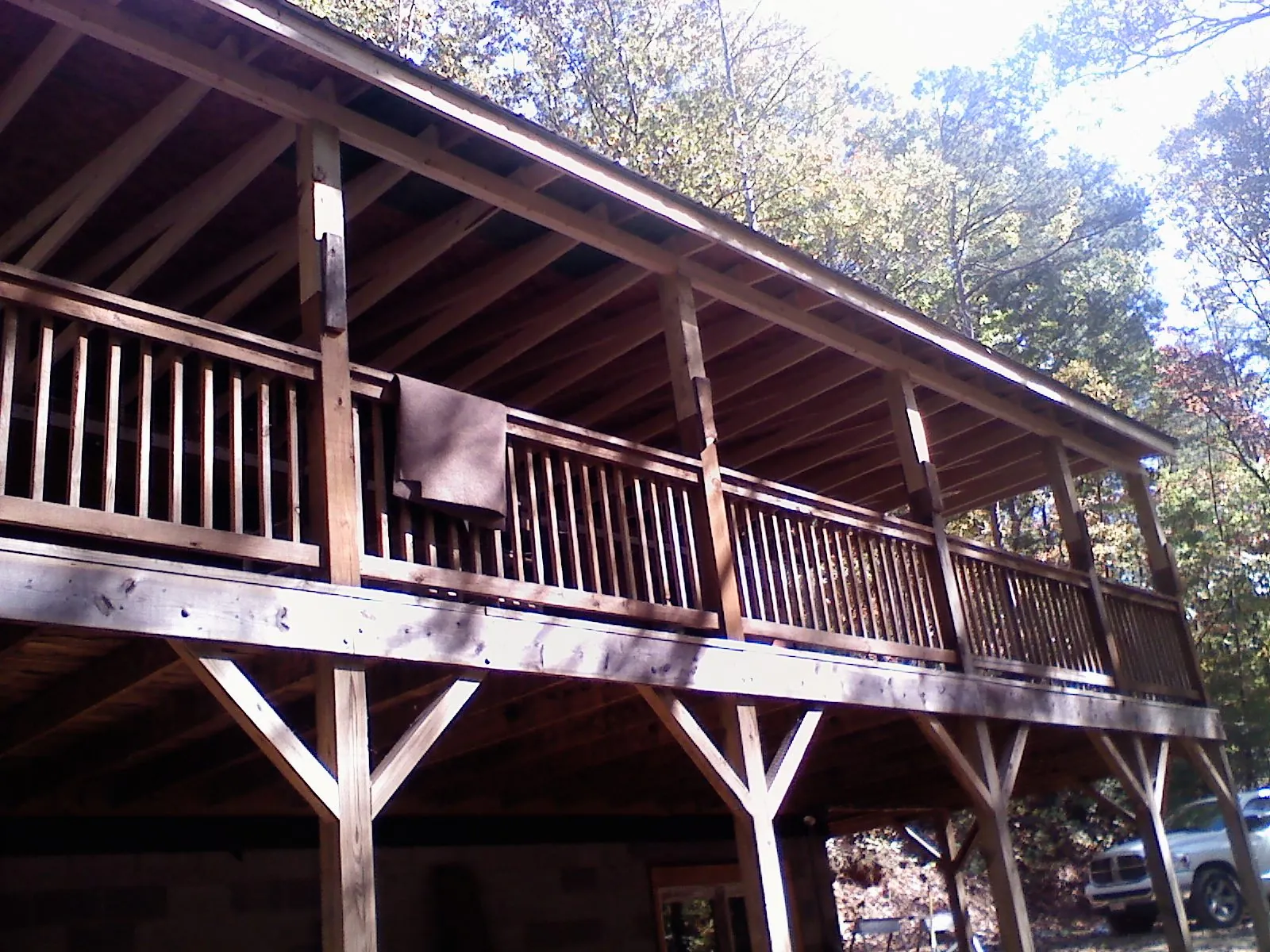 Timber framing under a new elevated porch and deck — Roof Leak Repair in Eidson by Roofing Brothers